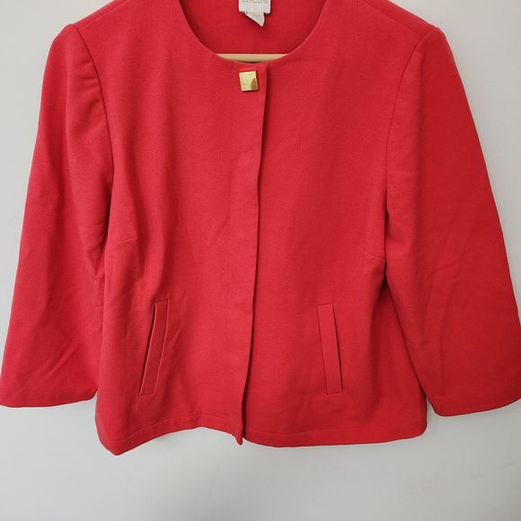 CHICO'S Women's Orange Dress Jacket Formal Business Snap Button Size 1 - Picture 3 of 9